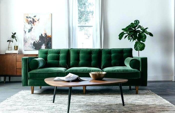 Sofà verde in un sognu
